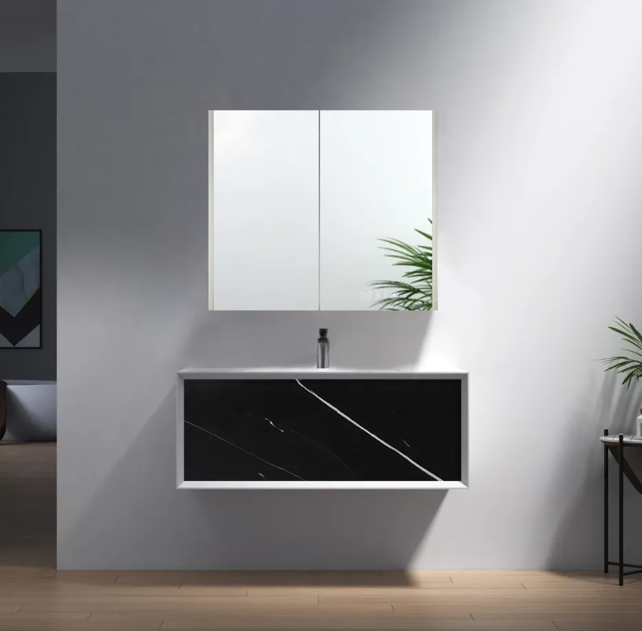 LED mirror with medicine cabinet - LAMC007JE-02