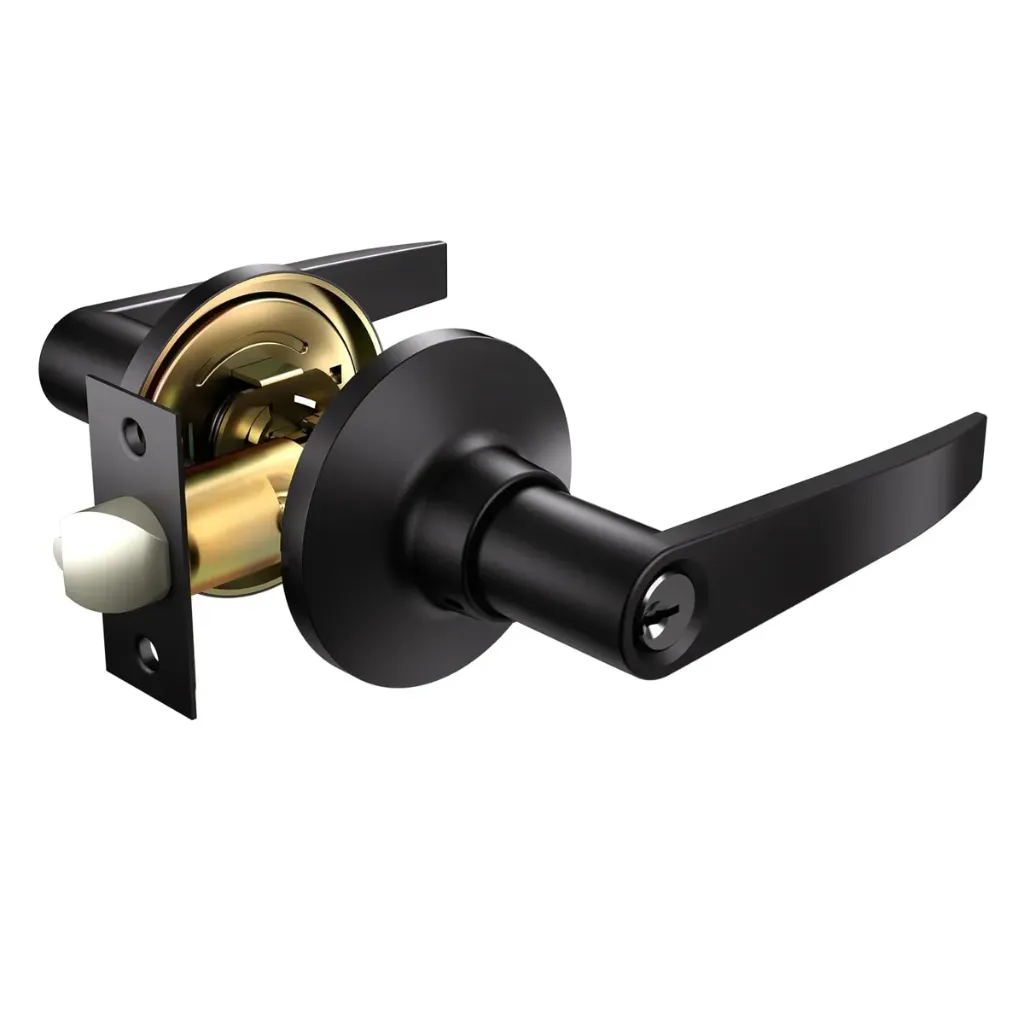 Door Lock Lever Entry Black