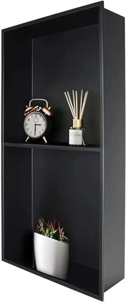 12x24 Shower Niche MATT Black w/shelf