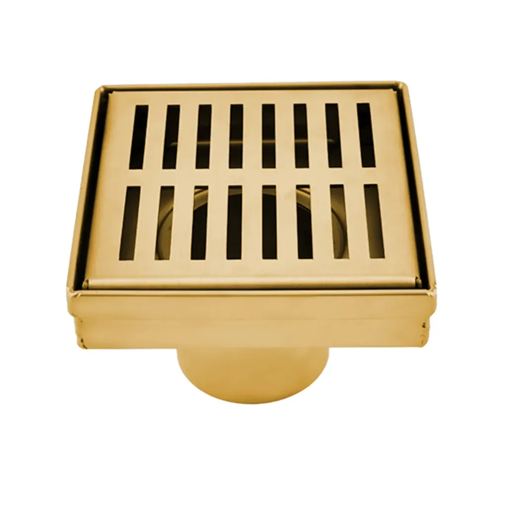 6x6 Linear Shower Drain Gold