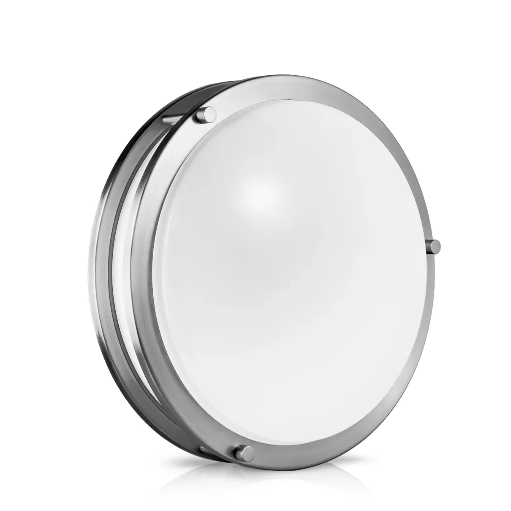 18" Double Ring Ceiling Light Silver