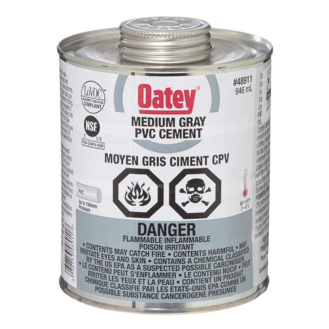 Oatey | PVC Cement - Medium-Bodied - Grey - 946 Ml |