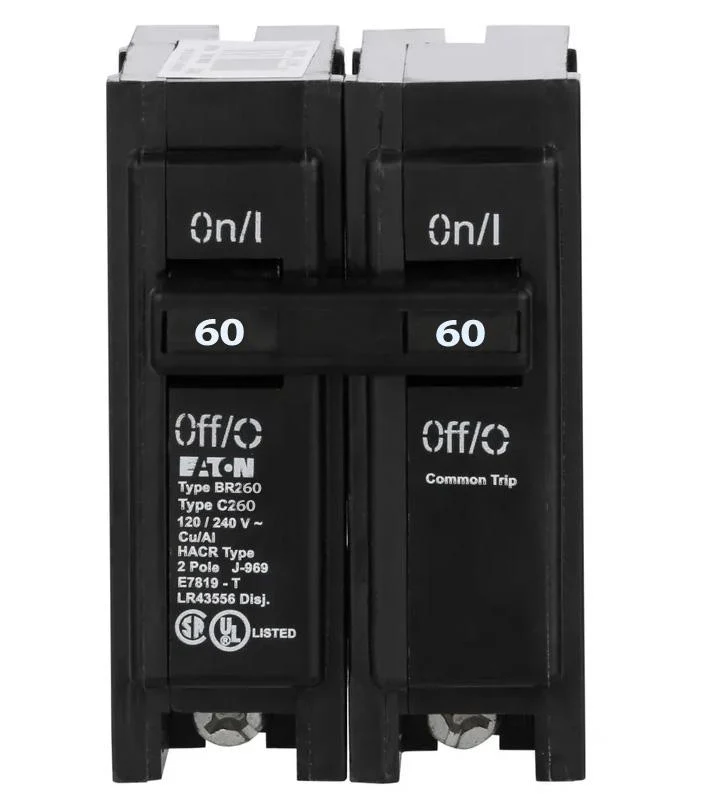 BR260-Eaton - 60 Amp Circuit Breaker Plug-In - 2 Pole