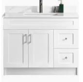 42'' WHITE RH MDF