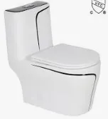 LO-1007-WB One Piece Toilet White Black Line