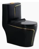 LO-1007-BG One Piece Toilet Black/Gold Line
