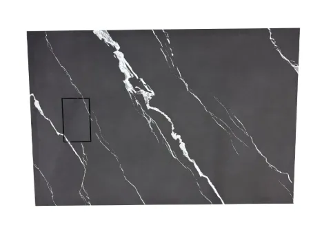 SMC SHOWER BASE 60x32 Side Drain Black with White Lines