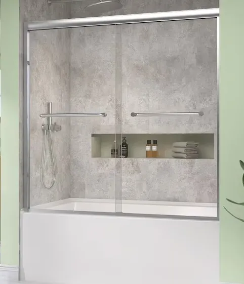 60x60 Tub Door Chrome Framed