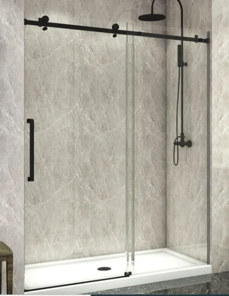 60x60 Tub Door Frameless Black