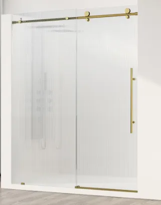 60x60 Tub Door Frameless Gold