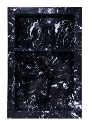 Quartz Niche Black with White Lines