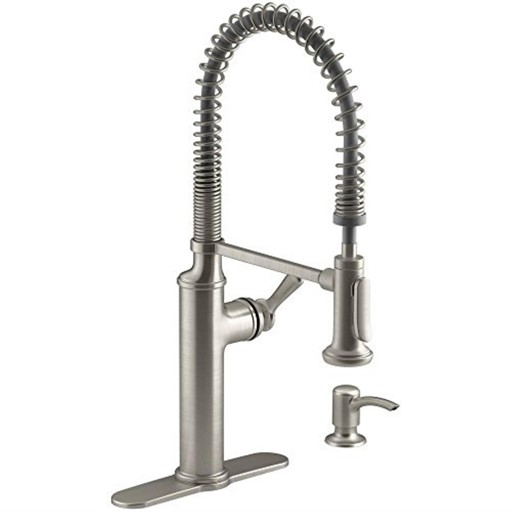 Sous Pro-Style Single Handle Pull Down Sprayer Kitchen Faucet in Vibrant Stainless Steel