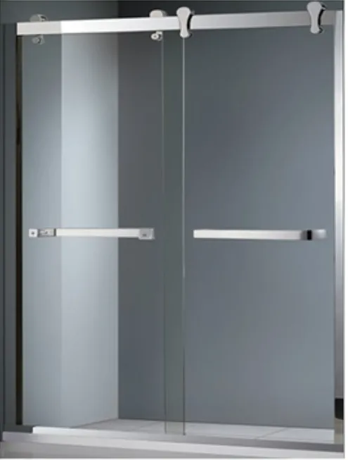 60x74.5" Wheel Shower Door Chrome