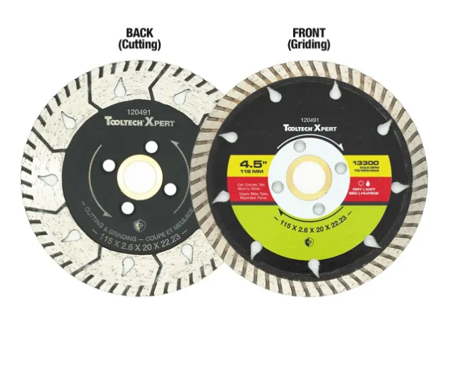 Tooltech 4.5'' 13300RPM Diamond Cutting & Grinding Disc