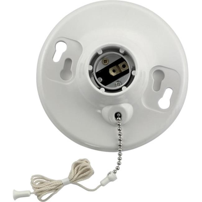 Leviton Lampholder  Pull Chain  White