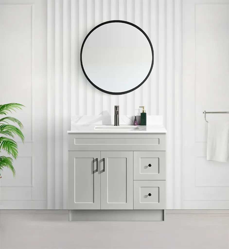 36" GREY RH Drawers MDF