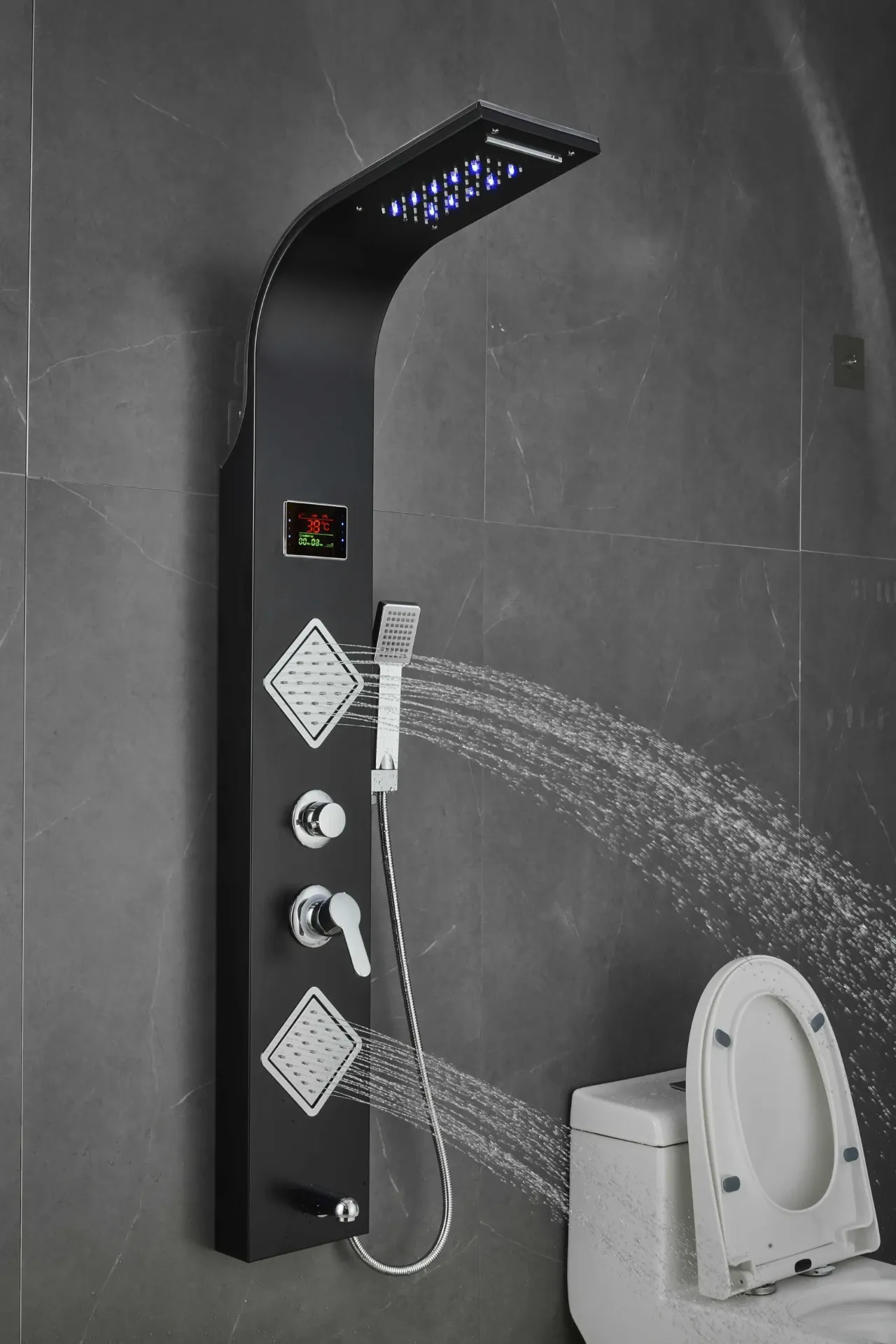 (ZM6215B) Luxury Shower Panel Tower with LED Screen