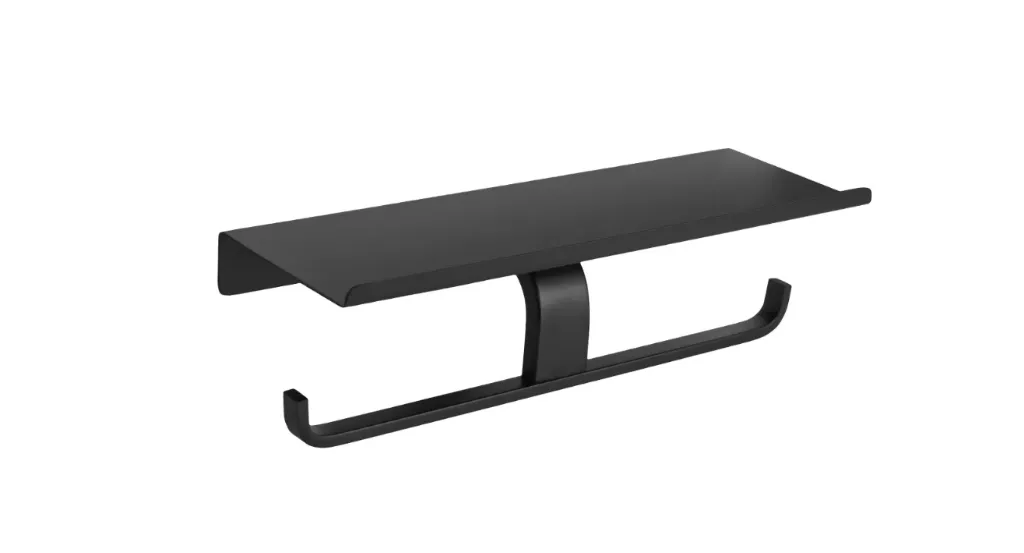 TOILET PAPER DOUBLE HOLDER WITH SHELF - TPHSD123MB